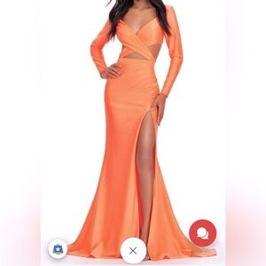 Alyce Paris Vibrant Orange Prom Dress
